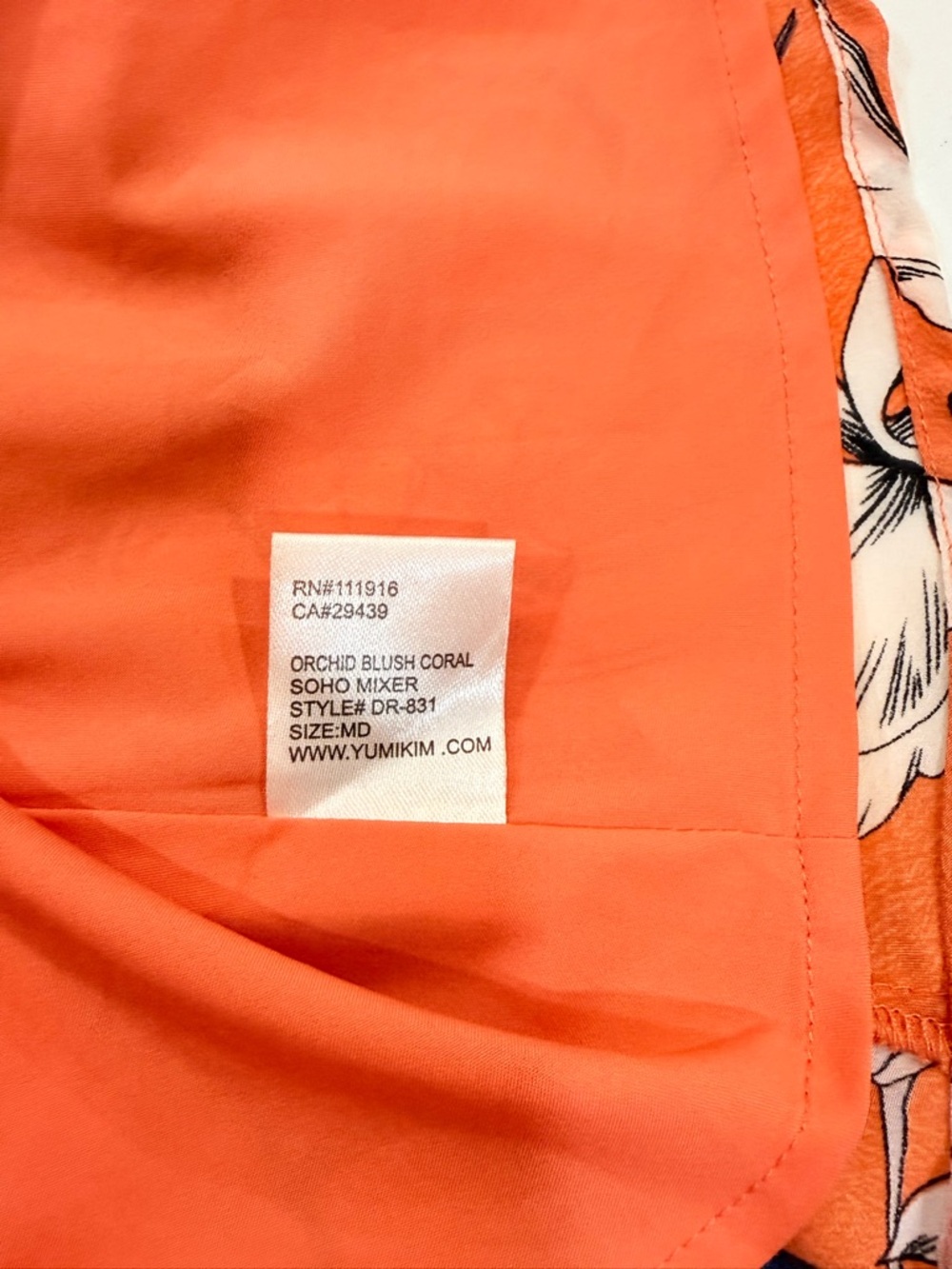 Yumi Kim Silk Wrap Dress Coral Floral | Size M | Tie Waist Mini - Picture 4 of 14